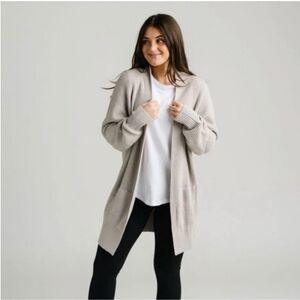 ZYIA Active Normandy Mushroom Open Front Cardigan 2XL